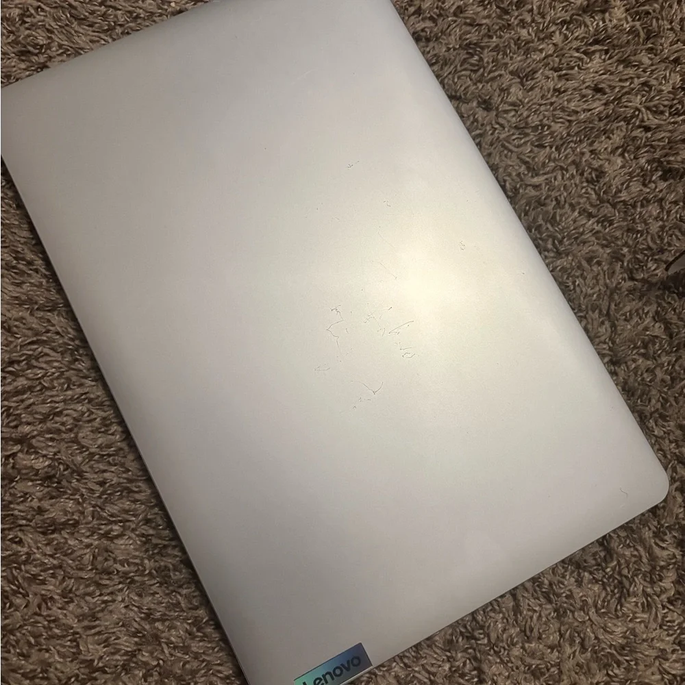 Lenovo Silver Laptop with Full-Size Keyboard and Slim Design